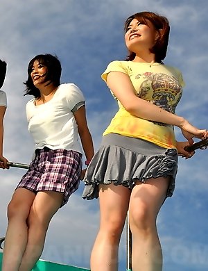 Really hot Japanese girls on a boat
