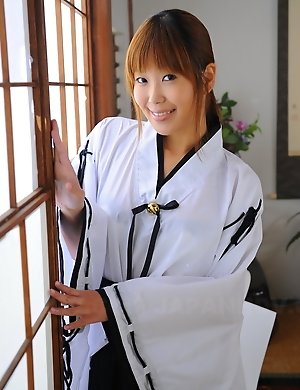 Cute Yuuno Hoshi poses for camera