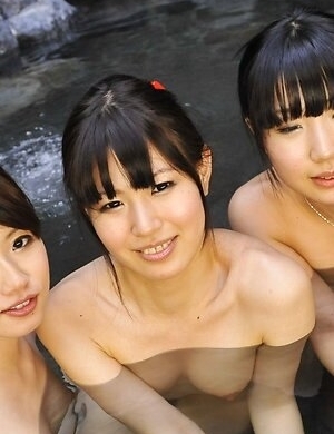 Shiori Ayasa, Nozomi Koizumi, Yuuko Kohinata fuck in the sprigs area