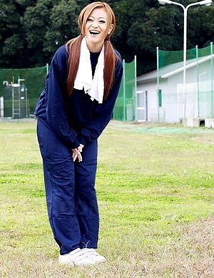 An Umemiya poses out on the field