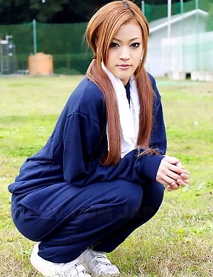 An Umemiya poses out on the field