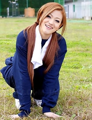 An Umemiya poses out on the field